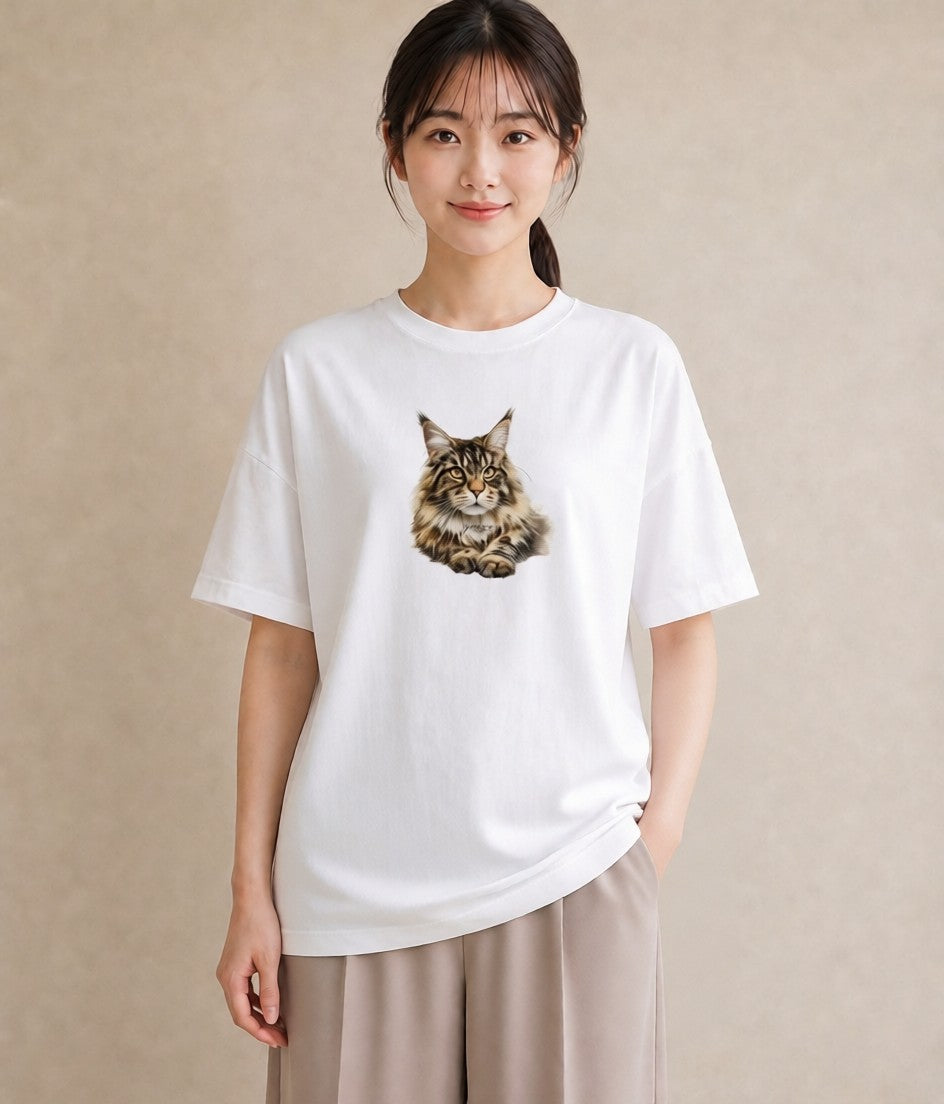 Tシャツ レディース ソマリ 猫 ねこ イラスト きれいめカジュアル 女子会 お揃い 白T YMAZO