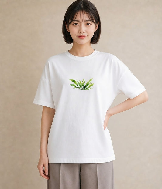 グラフィックTシャツ レディース シダ 植物 ボタニカル イラスト カフェコーデ 部屋着 女性向けギフト 白T YMAZO