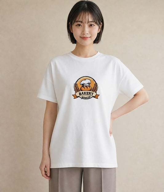 デザインTシャツ レディース パン ベーカリー レトロ イラスト ガーリー デイリーウェア 休日 白T YMAZO