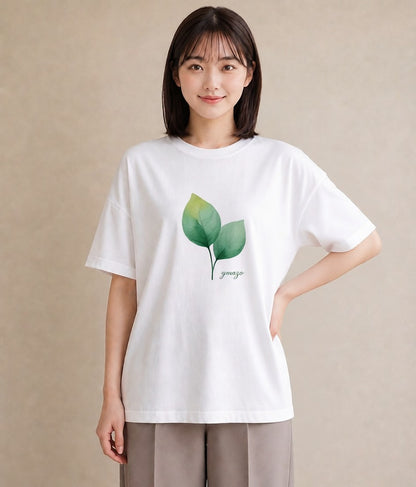半袖Tシャツ レディース 苔 植物 ボタニカル イラスト ニュアンス 帰省 ラフ 白T YMAZO