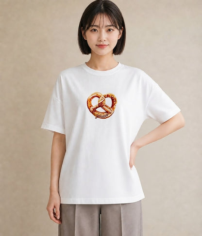 デザインTシャツ レディース ドーナツ 食べ物 フード イラスト ガーリー ミセス 春コーデ 白T YMAZO