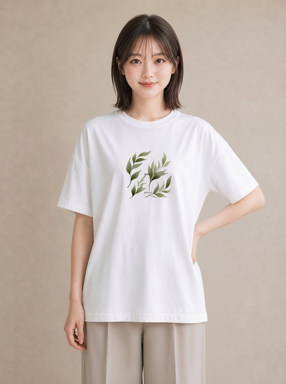 デザインTシャツ レディース 苔 植物 ボタニカル イラスト 旅行コーデ 春コーデ 姉妹 白T YMAZO