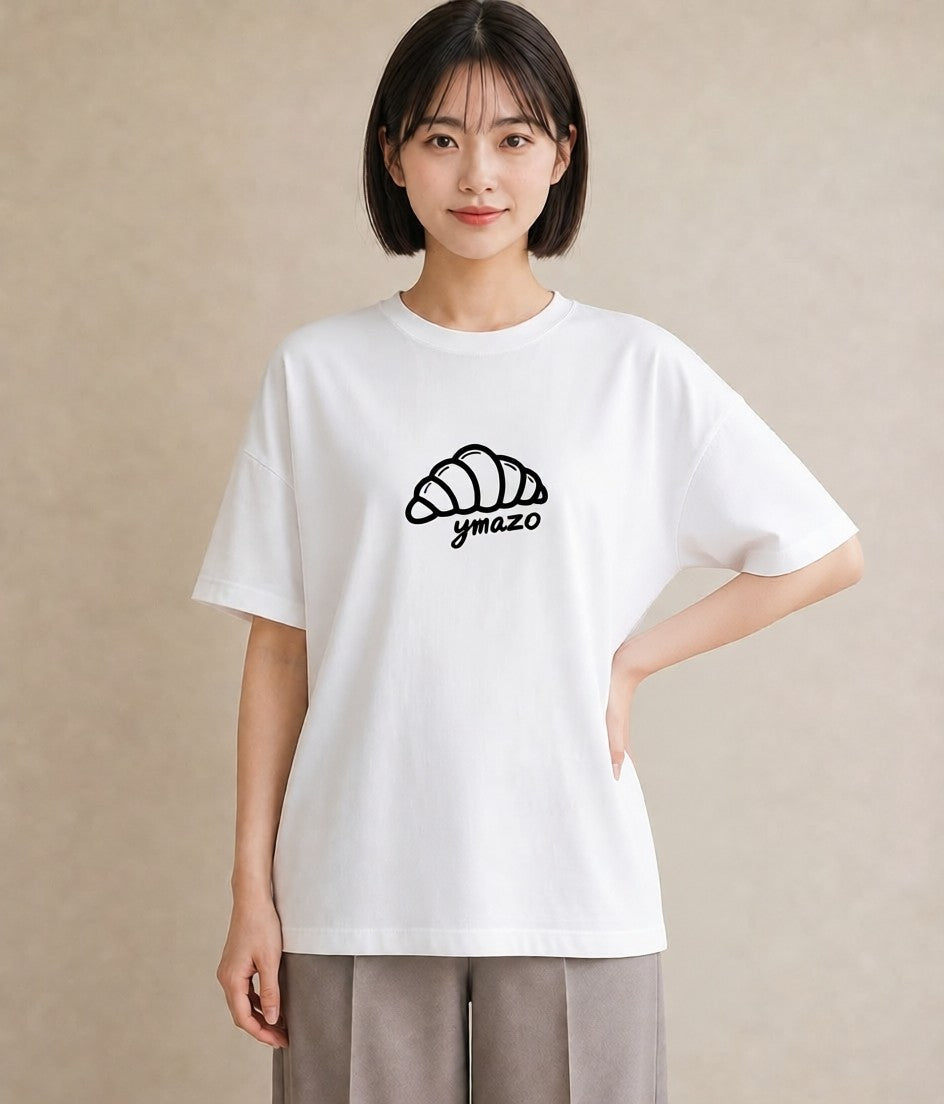 グラフィックTシャツ レディース パン ベーカリー イラスト アート風 クリスマス 旅行 白T YMAZO