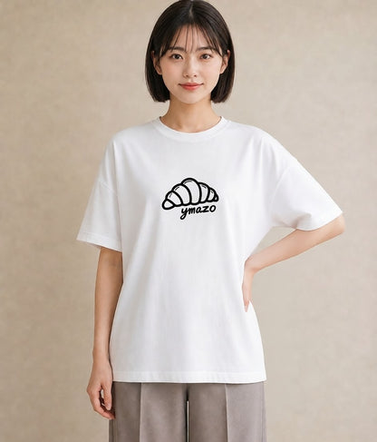 グラフィックTシャツ レディース パン ベーカリー イラスト アート風 クリスマス 旅行 白T YMAZO