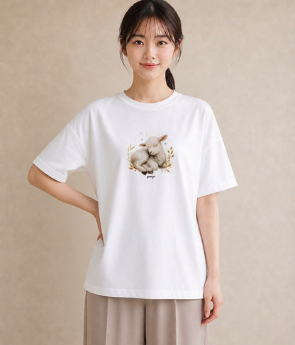 グラフィックTシャツ レディース 牡羊座 星空 宇宙 イラスト ラフカジュアル 女子会 お揃い 白T YMAZO