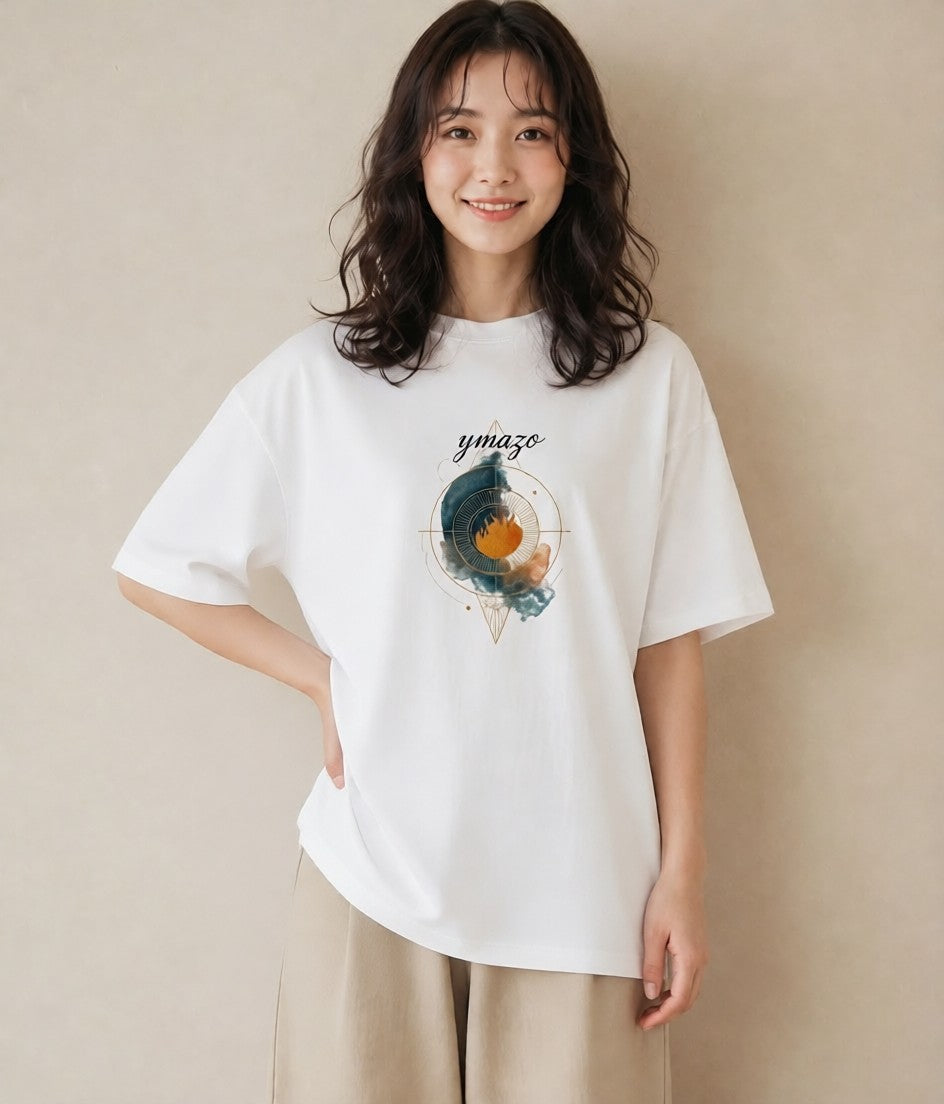 プリントTシャツ レディース 天秤座 星空 宇宙 イラスト ゆるコーデ 姉妹 送別ギフト 白T YMAZO
