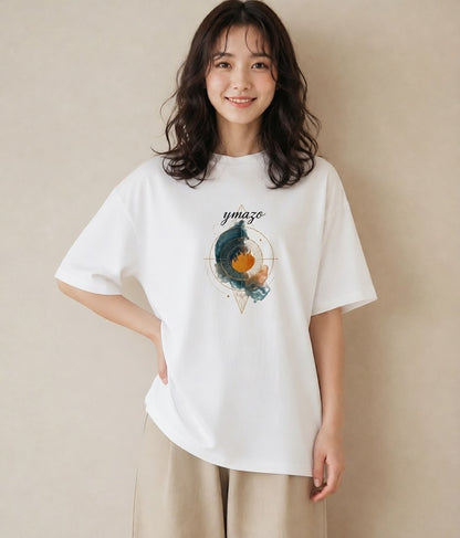プリントTシャツ レディース 天秤座 星空 宇宙 イラスト ゆるコーデ 姉妹 送別ギフト 白T YMAZO