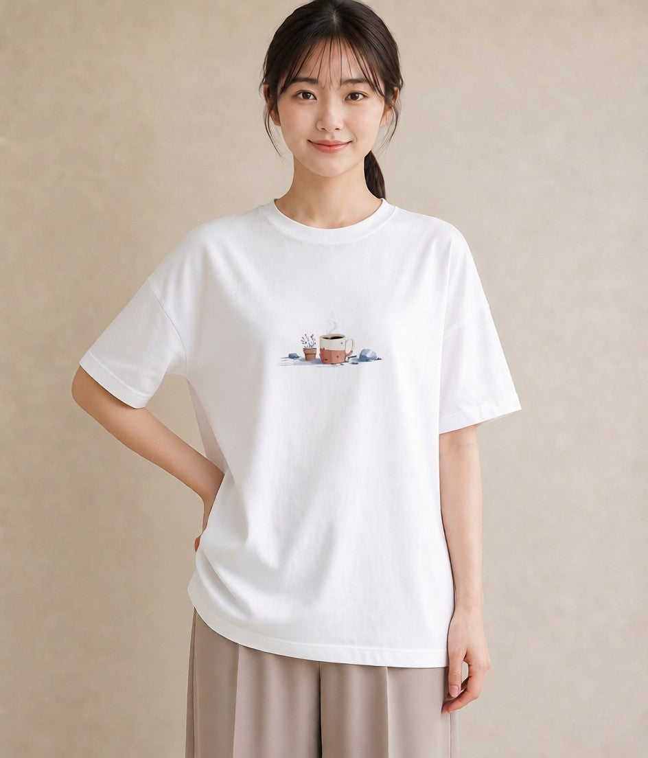 Tシャツ レディース 雨上がりのベンチ ベンチ ナチュラル アンティーク イラスト 週末コーデ 敬老の日 白T YMAZO