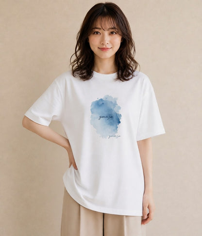グラフィックTシャツ レディース 雨上がりの小道 雨上がり 小道 ナチュラル アンティーク イラスト ヴィンテージ風 買い物 夏コーデ 白T YMAZO