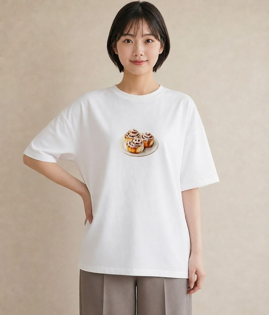 デザインTシャツ レディース ベーグル 食べ物 フード イラスト ヴィンテージ風 カフェ服 クリスマス 白T YMAZO