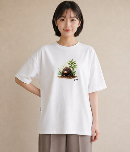 半袖Tシャツ レディース チンアナゴ 海の生き物 海 イラスト お洒落 ルームウェア ギフト 白T YMAZO