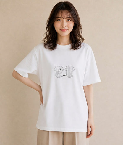 デザインTシャツ レディース レースハンカチ レース ハンカチ ナチュラル アンティーク イラスト ガーリー 綿100 デート 白T YMAZO
