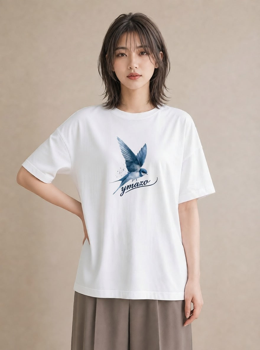 プリントTシャツ レディース セキセイインコ ペット 動物 イラスト ラフカジュアル 夏コーデ 通学 白T YMAZO