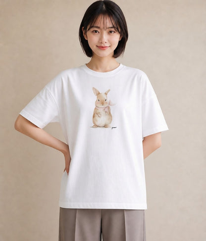 Tシャツ レディース ホーランドロップ ペット 動物 イラスト カフェコーデ デート 帰省 白T YMAZO