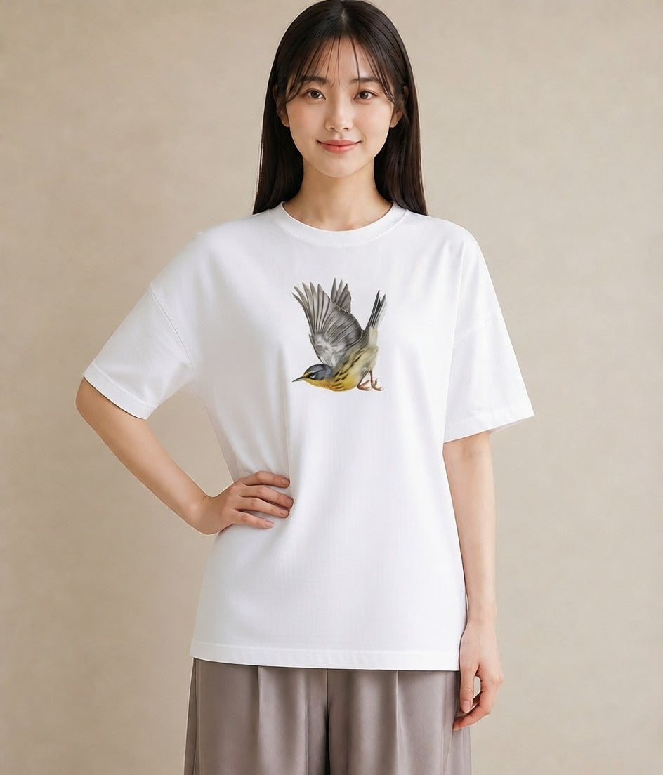プリントTシャツ レディース 九官鳥 ペット 動物 イラスト 淡色 敬老の日 ホワイトデー 白T YMAZO