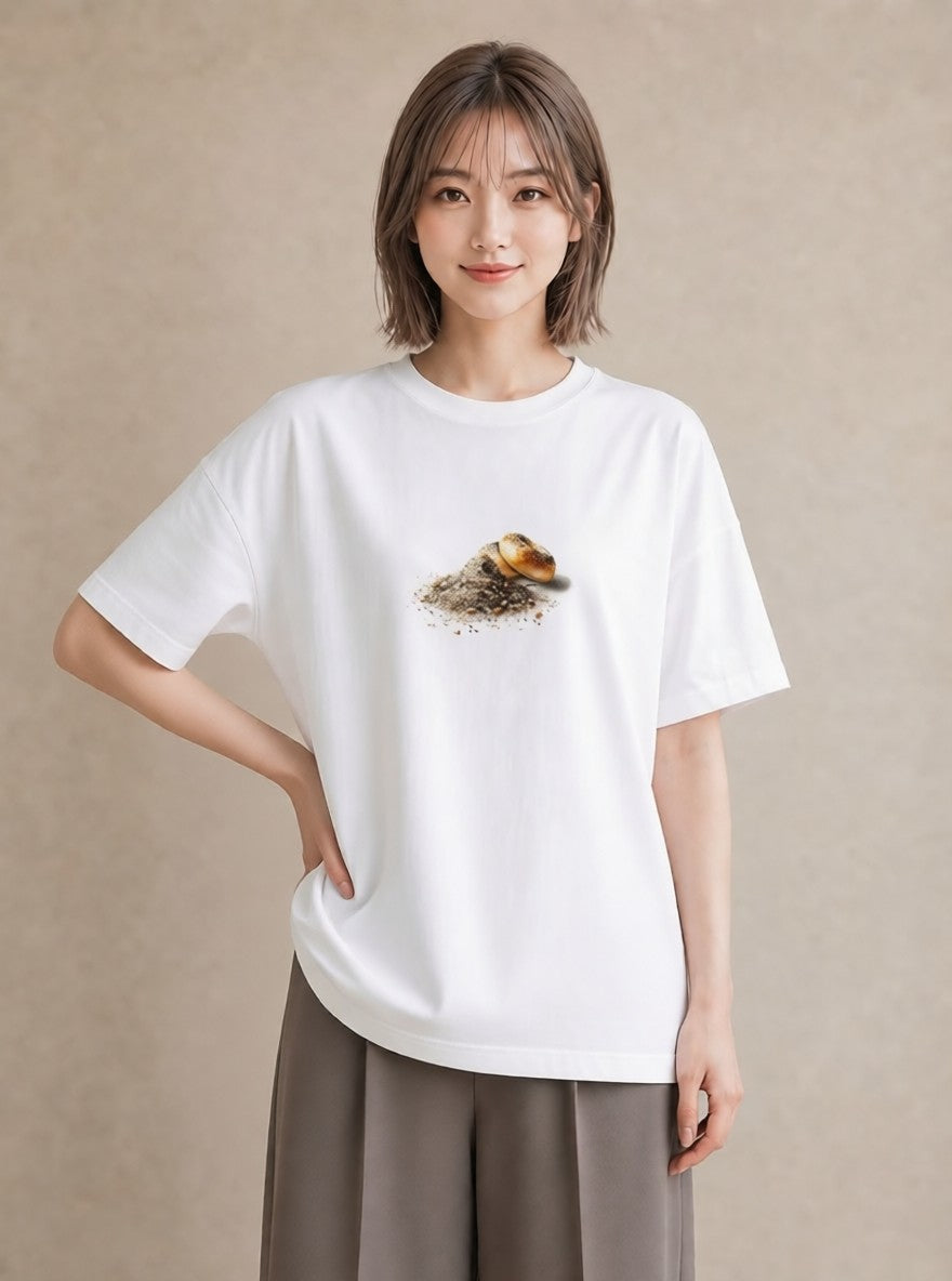 プリントTシャツ レディース ベーグル 食べ物 フード イラスト 親子 20代 白T YMAZO