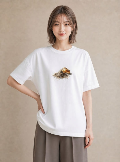 プリントTシャツ レディース ベーグル 食べ物 フード イラスト 親子 20代 白T YMAZO