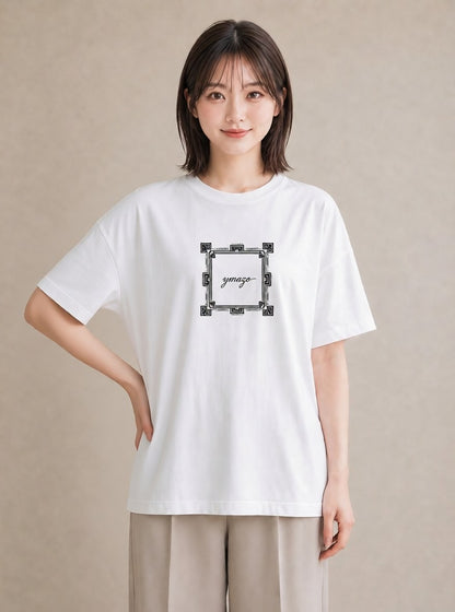 デザインTシャツ レディース レースハンカチ レース ハンカチ ナチュラル アンティーク イラスト ラフカジュアル レイヤード 友達ギフト 白T YMAZO
