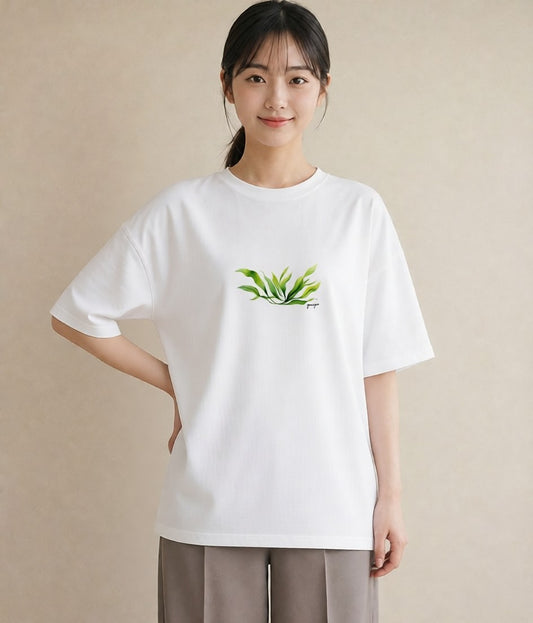 デザインTシャツ レディース ボタニカル 植物 イラスト 普段使い 春コーデ 姉妹 白T YMAZO