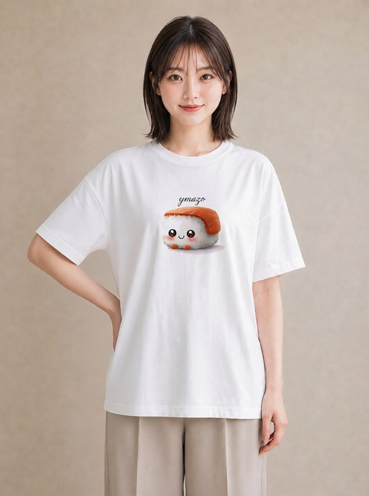 プリントTシャツ レディース お寿司 食べ物 フード イラスト ペアコーデ 秋コーデ 白T YMAZO