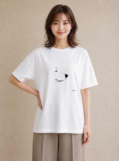 Tシャツ レディース 犬 いぬ わんこ イラスト 可愛い お揃い 親子 白T YMAZO