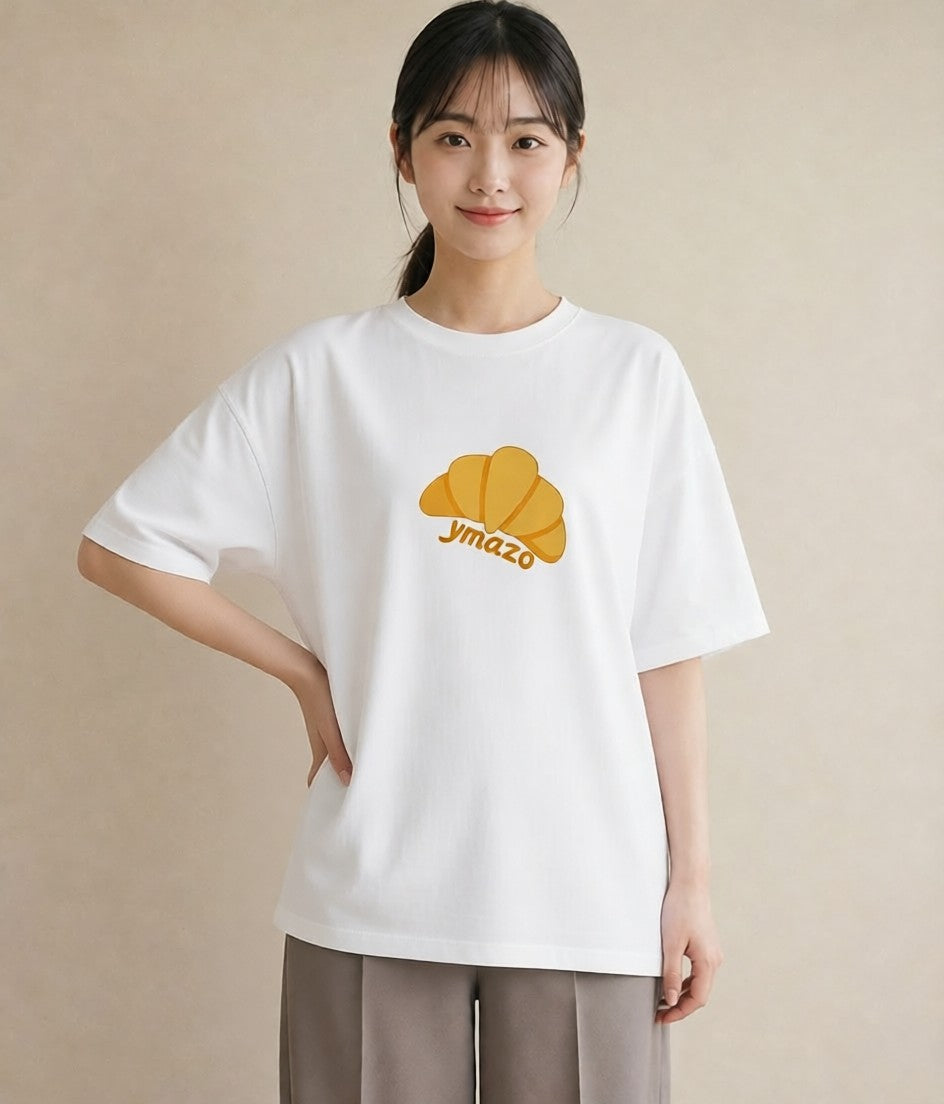 Tシャツ レディース パン ベーカリー イラスト ゆるコーデ 姉妹 送別ギフト 白T YMAZO