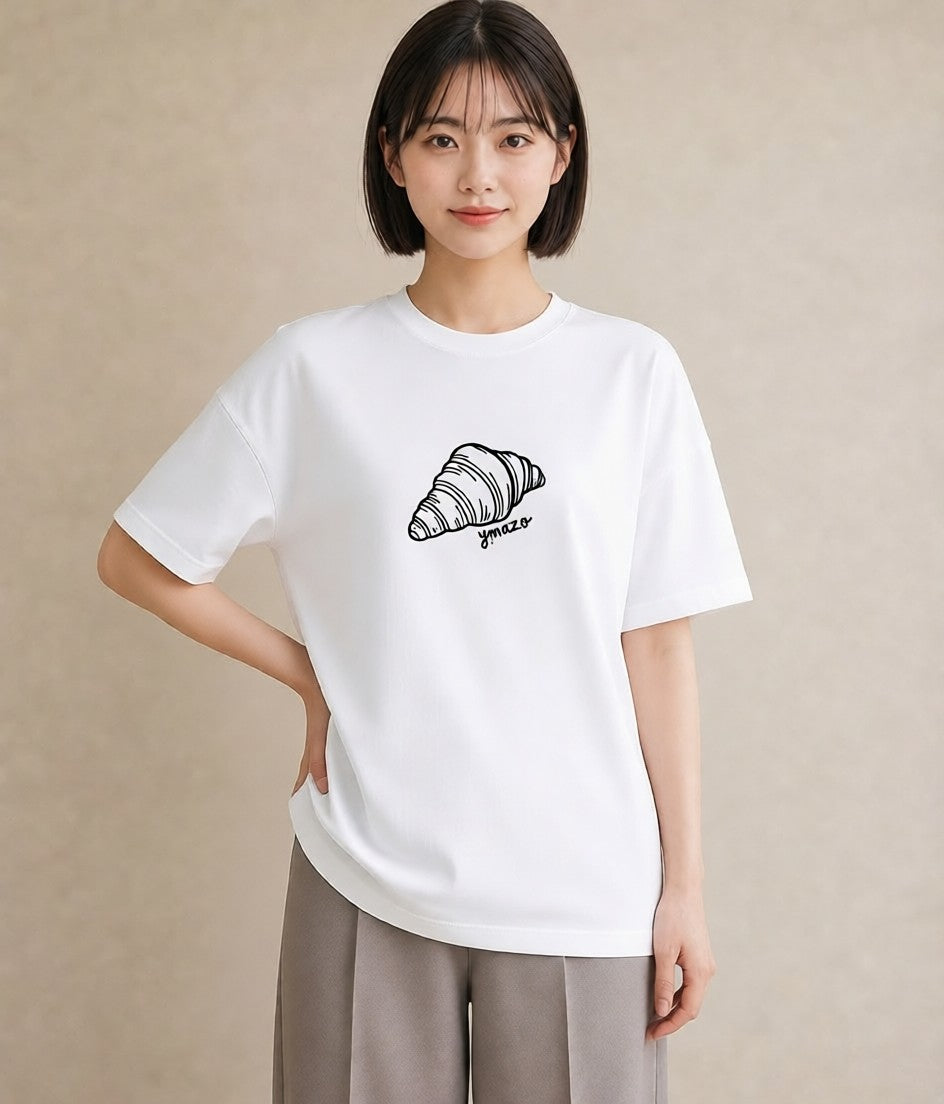 グラフィックTシャツ レディース パン ベーカリー レトロ イラスト カジュアル ミセス 春コーデ 白T YMAZO