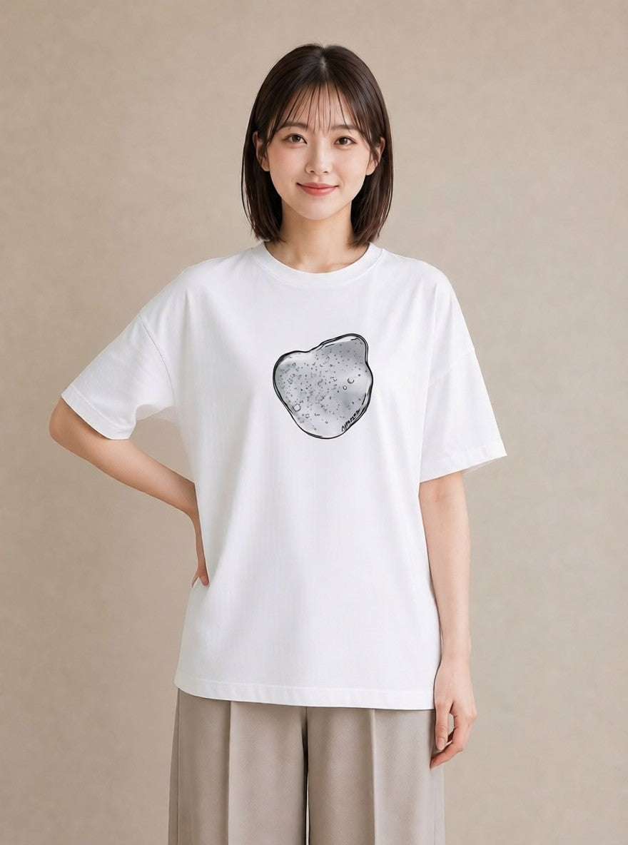 グラフィックTシャツ レディース 雨上がりの小道 雨上がり 小道 ナチュラル アンティーク イラスト ガーリー 旅行用 海 白T YMAZO