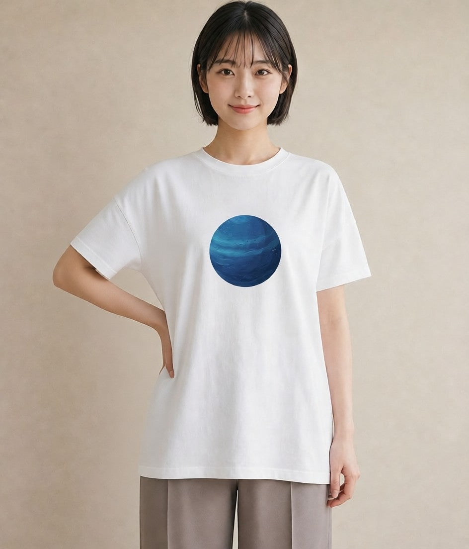 グラフィックTシャツ レディース 地球 星空 宇宙 イラスト ホワイトデー 春服 白T YMAZO