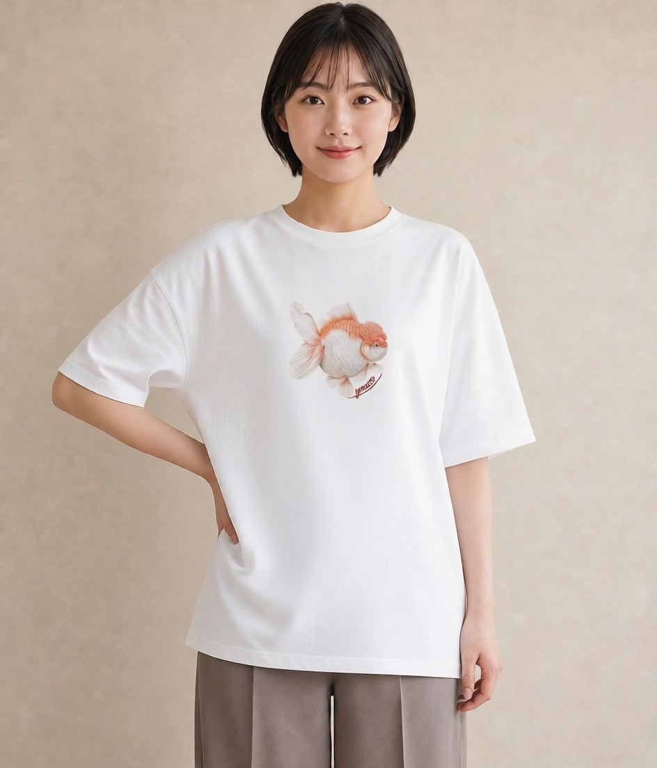 半袖Tシャツ レディース カクレクマノミ 海の生き物 海 イラスト 普段使い 公園 ママ 白T YMAZO