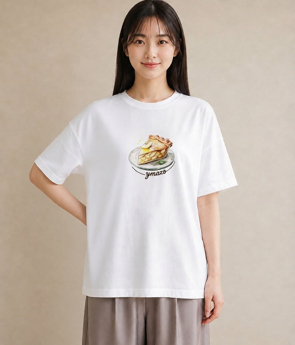 半袖Tシャツ レディース クロワッサン 食べ物 フード イラスト 抜け感 お出かけ 普段着 白T YMAZO