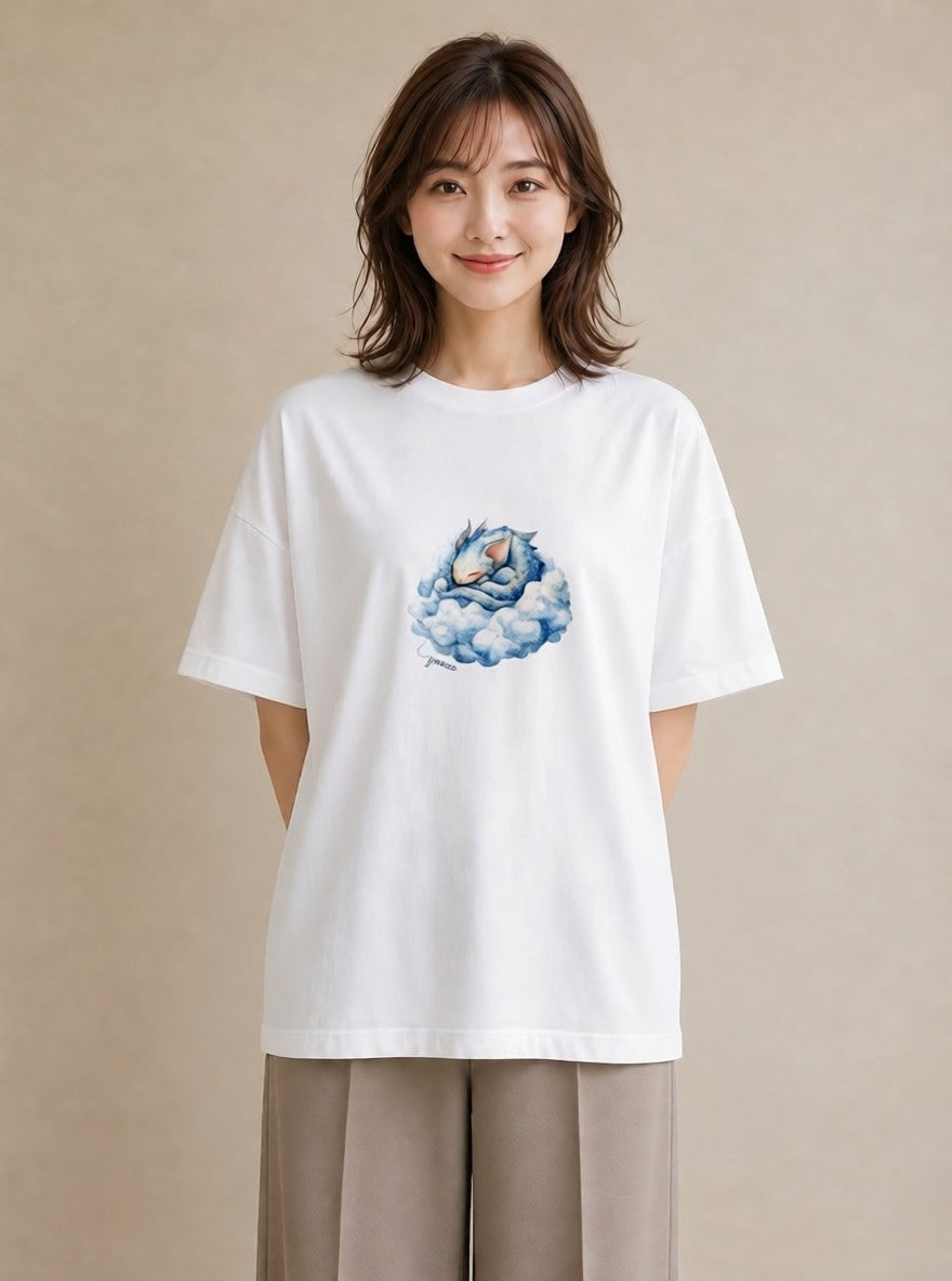 Tシャツ レディース イルカ 海の生き物 海 イラスト モード 在宅 公園 白T YMAZO