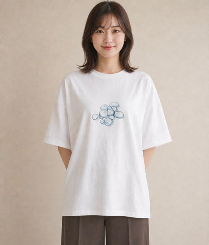 半袖Tシャツ レディース ミルク 食べ物 フード イラスト シック 20代 カジュアルコーデ 白T YMAZO