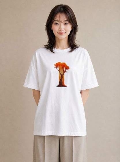 Tシャツ レディース 木 植物 ボタニカル イラスト ポップ カフェ服 クリスマス 白T YMAZO