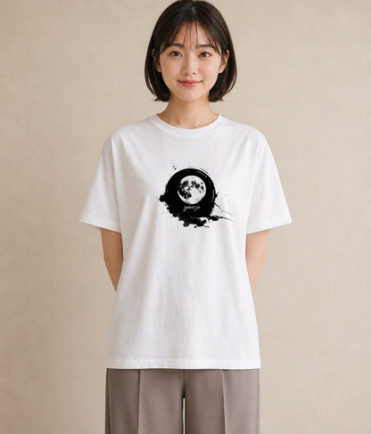 プリントTシャツ レディース 青の水彩 風景 ブルー ナチュラル アンティーク イラスト お洒落 送別ギフト 通勤 白T YMAZO