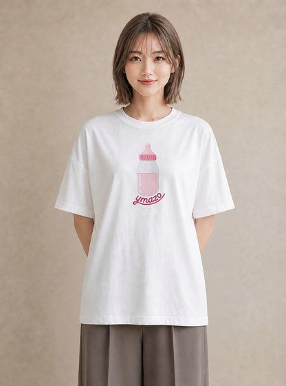 グラフィックTシャツ レディース ガラス瓶 小枝 ボタニカル ナチュラル アンティーク イラスト 女性 旅行用 白T YMAZO