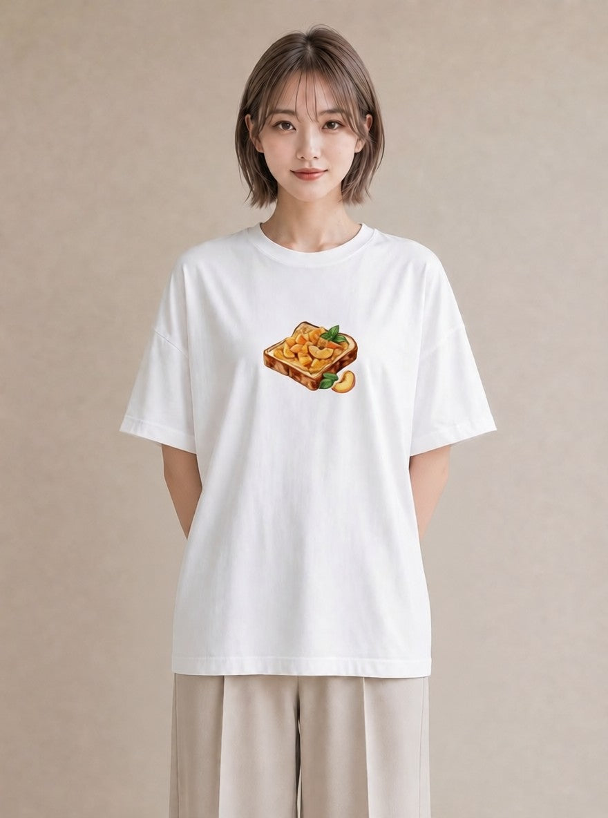 グラフィックTシャツ レディース パン 食べ物 フード イラスト シック 部屋着 女性向けギフト 白T YMAZO