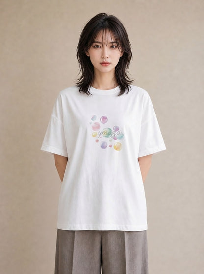 Tシャツ レディース 風鈴 ガラス 夏 ナチュラル アンティーク イラスト ユニーク 海 カフェ巡り 白T YMAZO