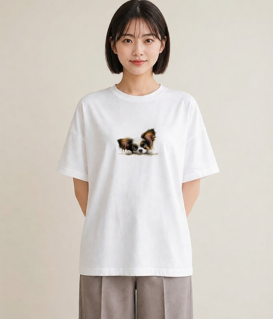 プリントTシャツ レディース わんこ 犬 いぬ イラスト ポップ 親子 20代 白T YMAZO