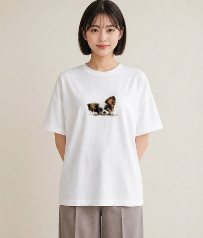 プリントTシャツ レディース わんこ 犬 いぬ イラスト ポップ 親子 20代 白T YMAZO