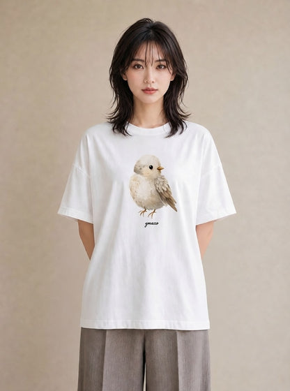 グラフィックTシャツ レディース マメルリハ ペット 動物 イラスト 手描き風 姉妹 送別ギフト 白T YMAZO