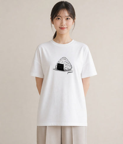 半袖Tシャツ レディース おにぎり 食べ物 フード イラスト 北欧風 部屋着 女性向けギフト 白T YMAZO