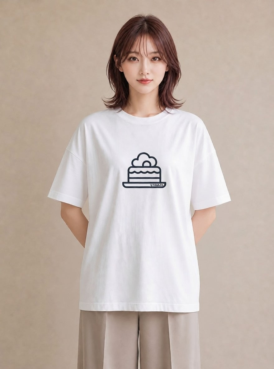 Tシャツ レディース スイーツ お菓子 デザート イラスト 北欧風 海 カフェ巡り 白T YMAZO