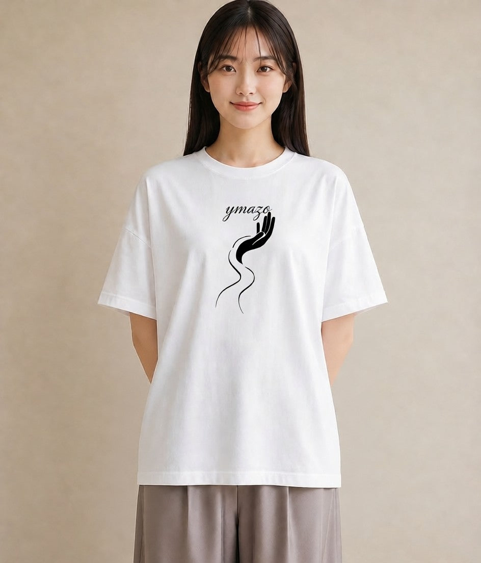 プリントTシャツ レディース 手鏡 アンティーク レトロ ナチュラル イラスト ガーリー お出かけ 普段着 白T YMAZO