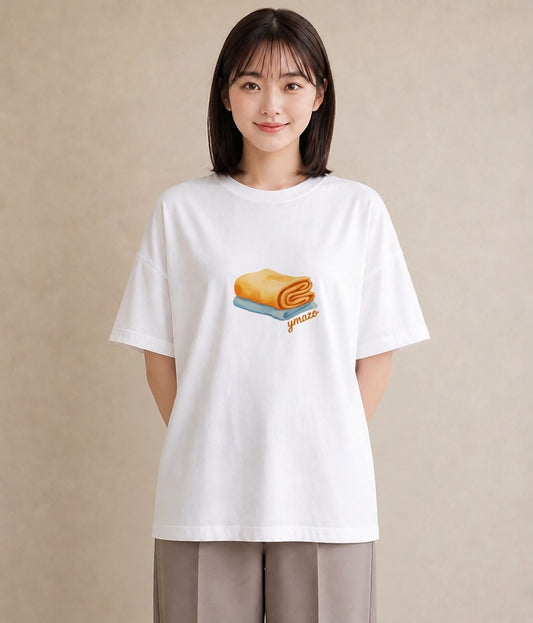 半袖Tシャツ レディース パン 食べ物 フード イラスト 韓国風 社会人 女性 白T YMAZO