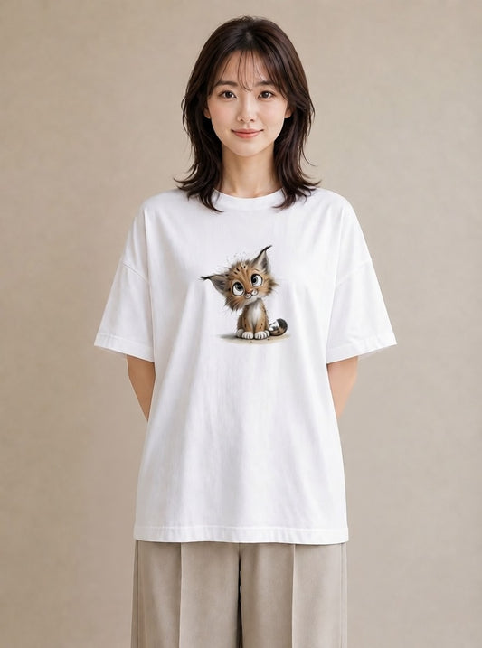 半袖Tシャツ レディース 子猫 猫 ねこ イラスト 個性的 母娘コーデ 自分用 白T YMAZO
