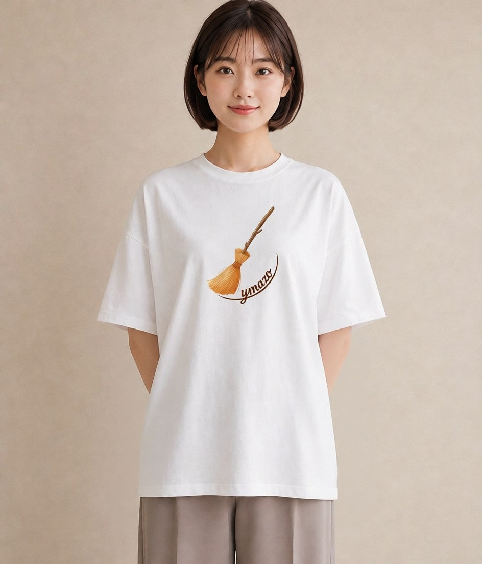 Tシャツ レディース 手鏡 アンティーク レトロ ナチュラル イラスト 個性的 クリスマス 旅行 白T YMAZO