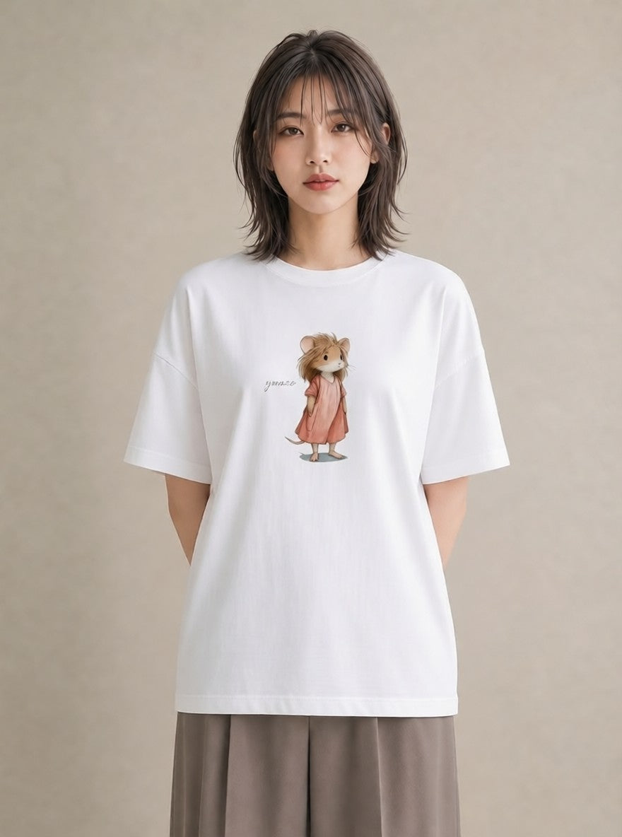グラフィックTシャツ レディース ロボロフスキー ペット 動物 イラスト ポップ ホワイトデー 春服 白T YMAZO