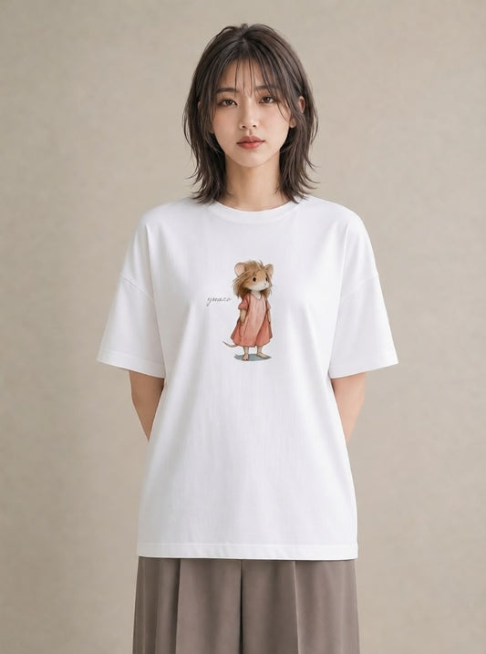 グラフィックTシャツ レディース ロボロフスキー ペット 動物 イラスト ポップ ホワイトデー 春服 白T YMAZO