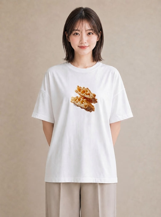 半袖Tシャツ レディース たい焼き 食べ物 フード イラスト アート風 親子 20代 白T YMAZO